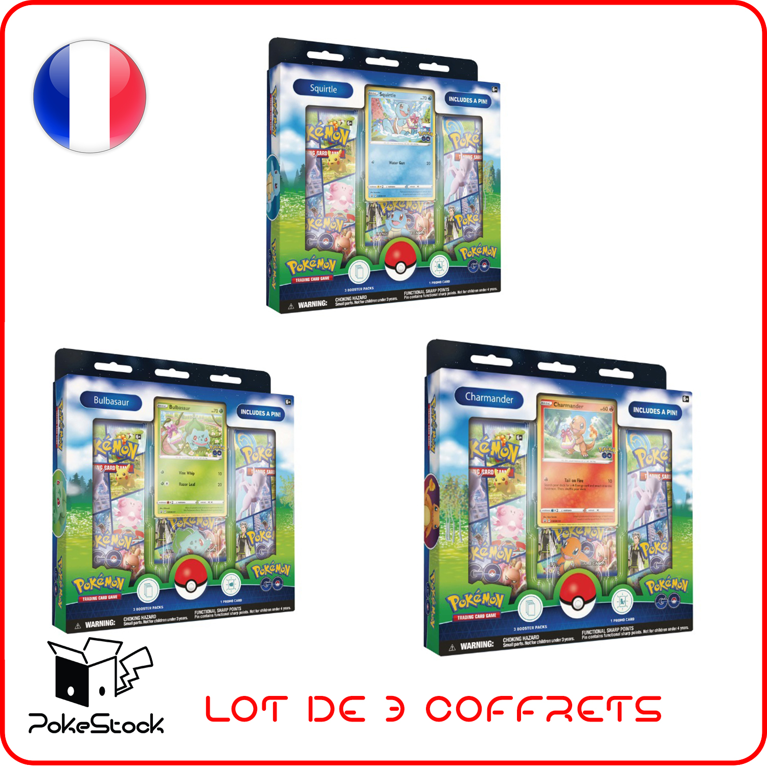 Soldes Asmodée Pokémon Coffret Pin's Bulbizarre/Carapuce/Salamèche Pokémon  Go (français) 2024 au meilleur prix sur