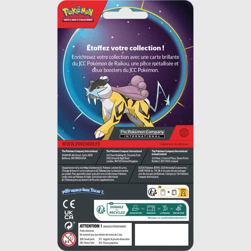 boosters-jcc-pokemon-raikou-pack Boosters JCC Pokémon inclus dans le pack Raikou