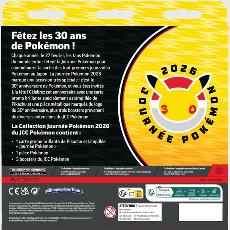 Dos du coffret Pokémon Day 2026 30 ans